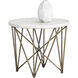 Skyy 23.5 X 19.5 inch White / Antique Brass Side Table